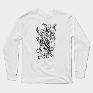 Abstract Bodies Drawing Improvisation #10 Long Sleeve T-Shirt